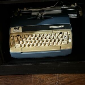 Blue and Cream Typewriter